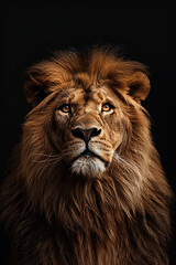 A closeup shot of a lion