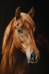 A closeup shot of a horse