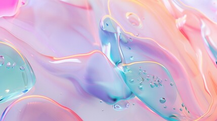 Fluid Art Design of Dynamic Shapes and Textures: Colorful Liquid Art with Glossy Finish and Vibrant Swirls and Waves of Gradient Pain