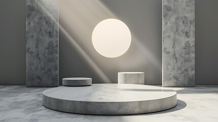 3d rendering of blank product podium exhibition