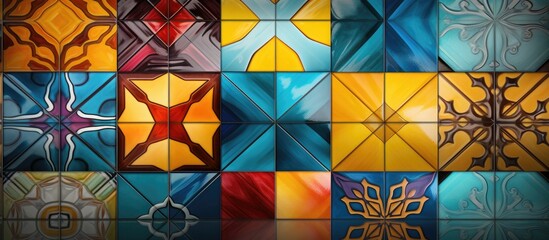Colorful digital wall tile patterns