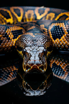 A Closeup Shot Of An Anaconda Python Snake