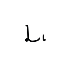Letter (L) with simple hand drawn. Typography on white background. vector illustration.