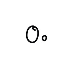 Letter (O) with simple hand drawn. Typography on white background. vector illustration.