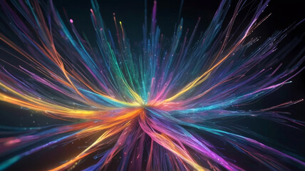 Naklejka premium Abstract technology background with illuminated fiber optic network connections