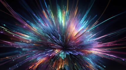 Obraz premium Abstract technology background with illuminated fiber optic network connections