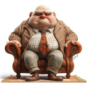 portrait of fat man 3D