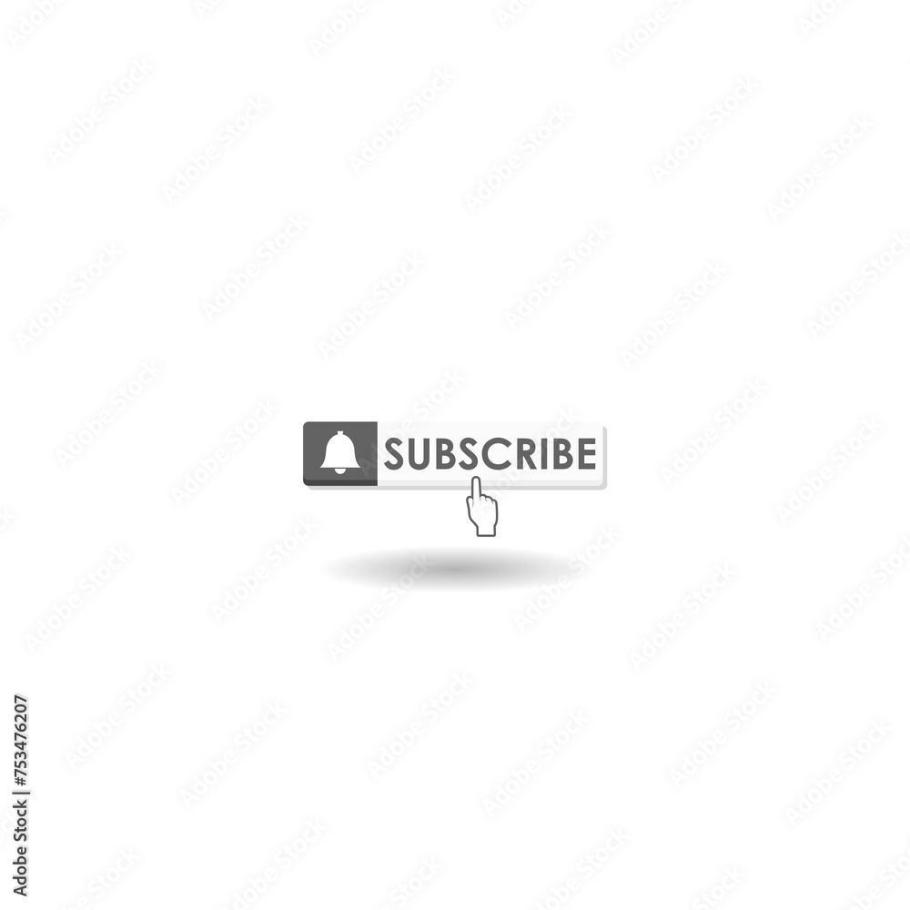Poster subscribe button icon with shadow