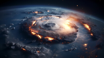 Satellite images of massive hurricanes and typhoons seen from space