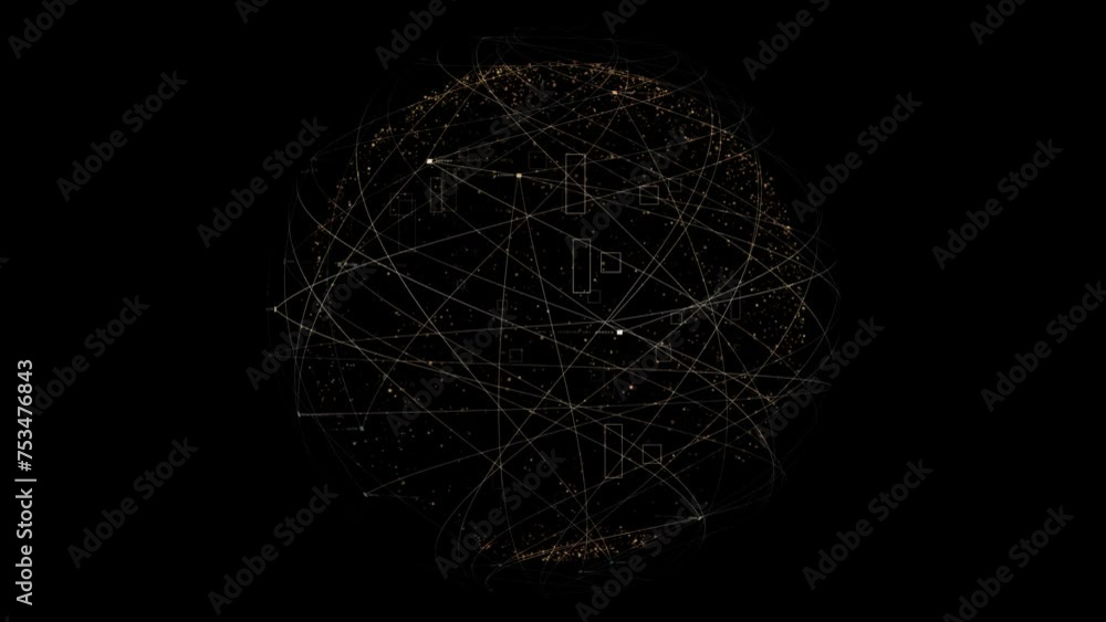 Poster futuristic digitally generated holographic planet earth in a loop 360 degree rotation for head up di