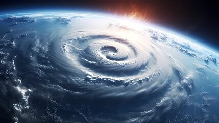 Satellite images of massive hurricanes and typhoons seen from space - obrazy, fototapety, plakaty