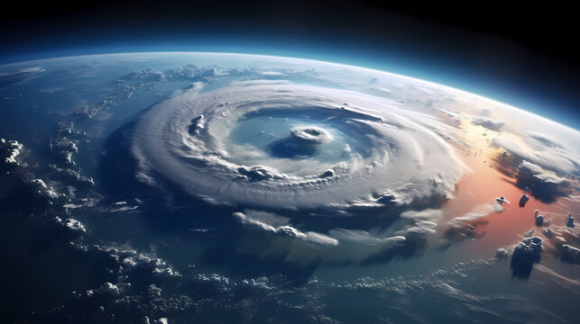 Satellite images of massive hurricanes and typhoons seen from space