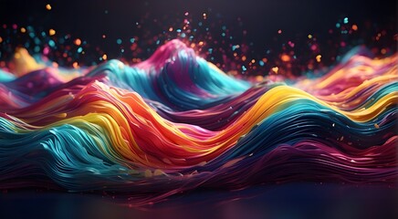 abstract background with lights, vibrant colors background with waves, colorful dynamic lights in an abstract image abstract, vibrant, spreading smoke with multiple colors luminous backdrop for graphi - Powered by Adobe