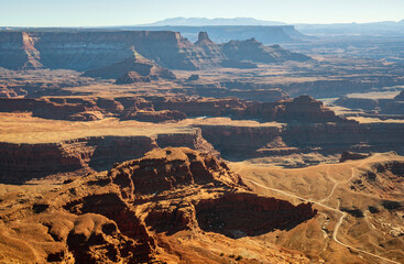 Dead Horse Point State Park in San Juan County, Utah, dramatic overlook of the Colorado River and...
