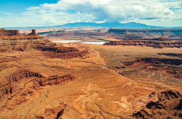 Dead Horse Point State Park in San Juan County, Utah, dramatic overlook of the Colorado River and...
