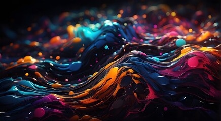 Obraz na płótnie Canvas Abstract background with flowing waves and patterns that evoke a sense of organic motion and rich colors like amber and evibrant eruption of color in motion that has the appearance 
