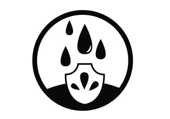 Protection from Liquid. Waterproof product, plumbing solution or Shield from any wet material concept. Editable Clip Art.