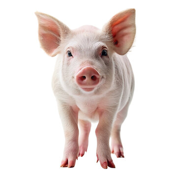 Pig isolated on a transparent background.