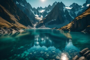 Mountains surrounded by water