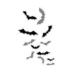 flying bats silhouette 