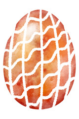 colorful watercolor easter egg with white ornament on white background