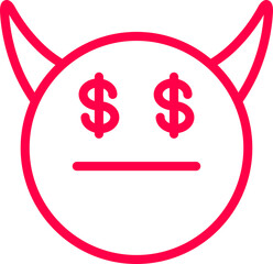 Devil Dollar Eye Face Emoticon