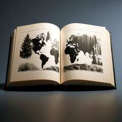 A book that says "Hello, World!", silhouette photography, logo, generative ai