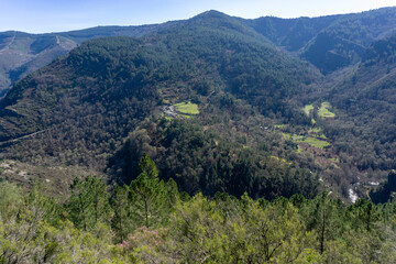 View of Castro Portela from a viewpoint in the Sierra del Caurel. Lugo, Galicia, Spain.