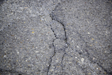 Cracked and damaged asphalt - 753483641