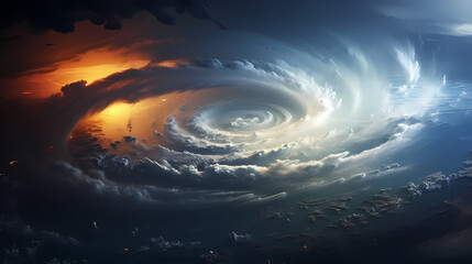 Fototapeta premium Earth during a hurricane seen from space, a stunning view of nature's fury