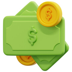 moneys 3d render icon illustration