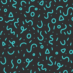 Colorful holiday birthday confetti seamless pattern paper design on black background