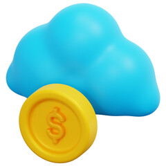 cloud 3d render icon illustration