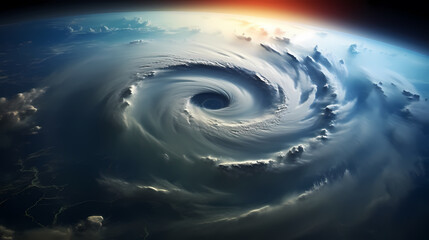 Earth during a hurricane seen from space, a stunning view of nature's fury