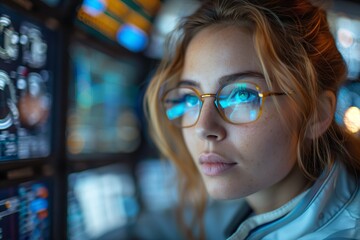 Astrophysicist Analyzing Celestial Bodies and Troubleshooting Spacecraft Systems at Mission Control