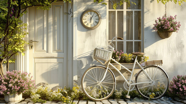 bicycle in front of a house