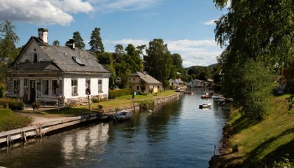 Obraz premium canal in the village