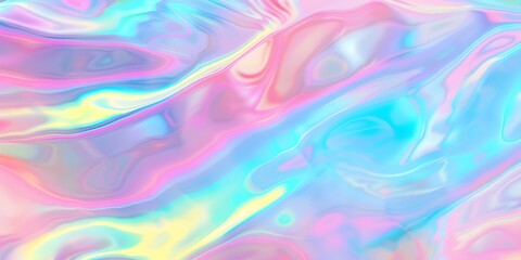 Obraz premium Vibrant Abstract Holographic Color Waves
