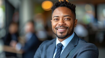 Fototapeta premium Professional man in formal attire posing for a photo