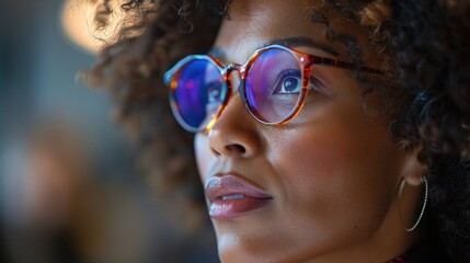 Close-up of a person wearing sunglasses - obrazy, fototapety, plakaty