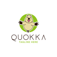 quokka logo design vector illustration