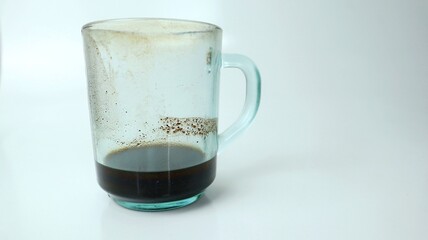 a glass of coffee that has been drunk