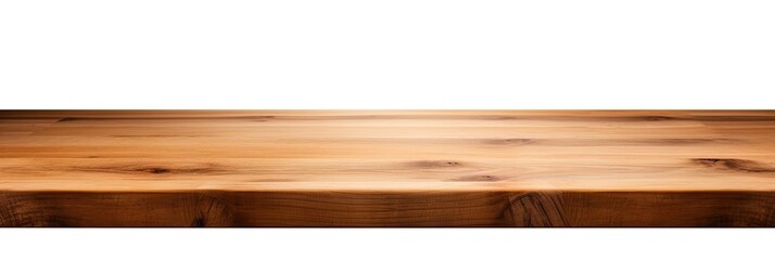 Wooden Table Top in Perspective View. Isolated Background with Clipping Path