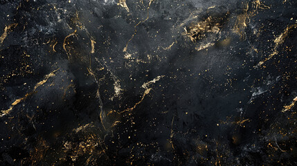 Black textured surface with sparkling gold accents
