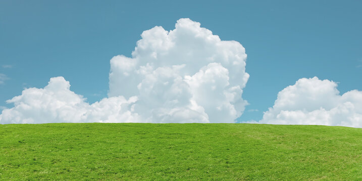 草原の丘と青空の風景の背景画像