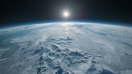 Breathtaking View of Earth's Ice Caps from Space