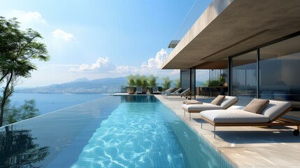  Luxury Infinity Pool Overlooking Scenic Landscape
