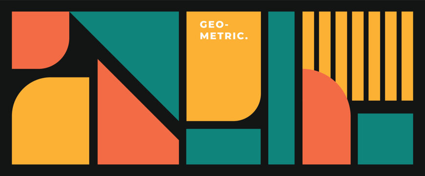 Abstract minimalist geometric background template copy space. Simple polygon backdrop design for poster, presentation, cover, catalog, banner, or report.