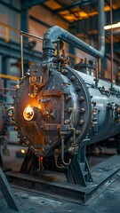 Gas burner-equipped industrial boiler apparatus