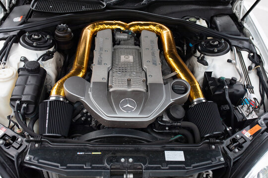 Stalowa Wola, Poland - March 03, 2024 - Mercedes S 55 AMG V8 Kompressor